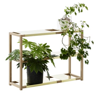 The Botanic Shelf Medium hylla - ek svartbetsad, svarta metallhyllor - Adea