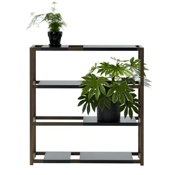 The Botanic Shelf Medium hylla - ek svartbetsad, svarta metallhyllor - Adea