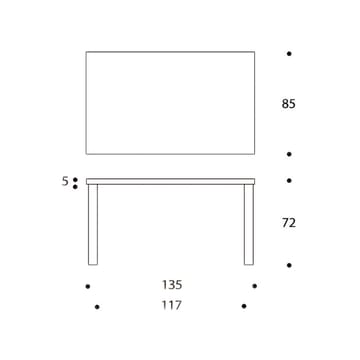 Aalto 82B matbord - Vit laminat-Björkben - Artek