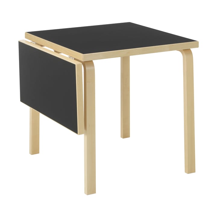 Aalto Table foldable DL81C matbord - Top black linoleum-natural lacquered - Artek