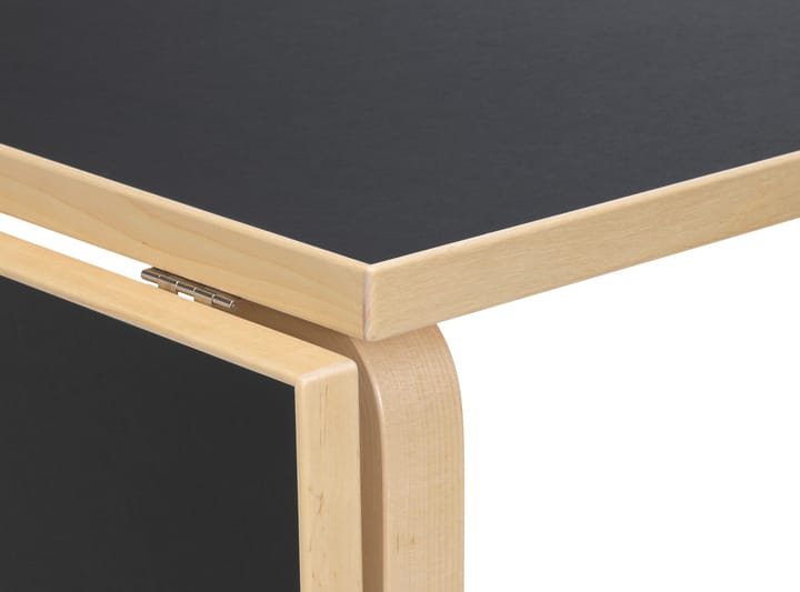 Aalto Table foldable DL81C matbord - Top black linoleum-natural lacquered - Artek