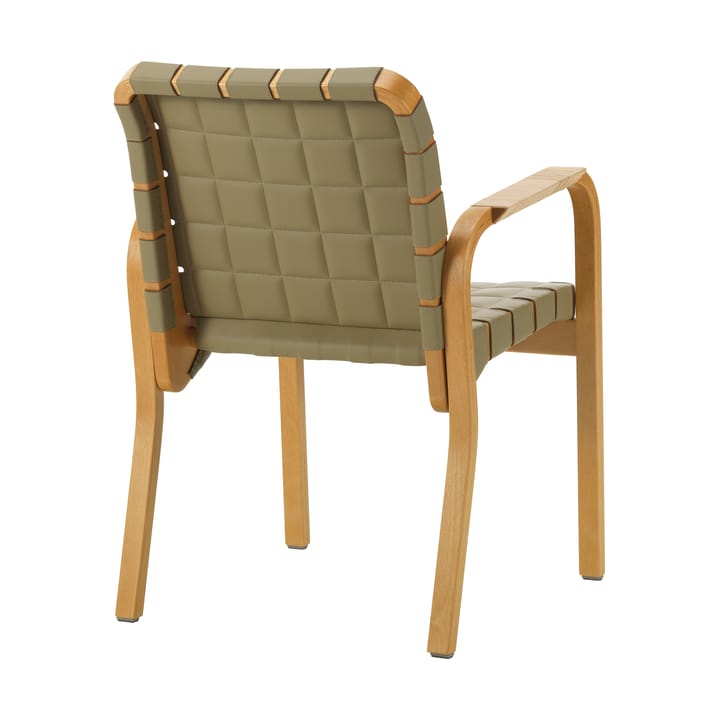 Armchair 45 fåtölj honungsbetsad björk, Leather Spectrum Leaf 30168 Artek