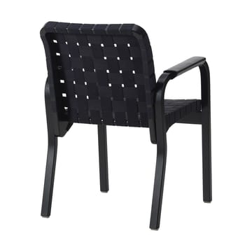 Armchair 45 fåtölj lackerad björk - Webbing black/blue - Artek