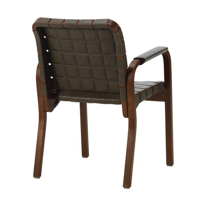 Armchair 45 fåtölj valnötsbetsad björk, Leather Envy Olive 20324 Artek