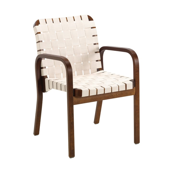 Armchair 45 fåtölj valnötsbetsad björk - Webbing natural/white - Artek