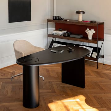 Zet hyllsystem - oak black stained, 1x3, black steel base - Audo Copenhagen