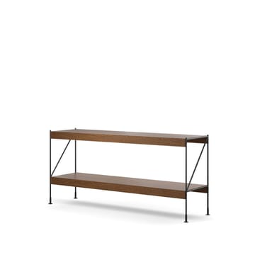 Zet hyllsystem - oak dark stained, 1x2, black steel base - Audo Copenhagen