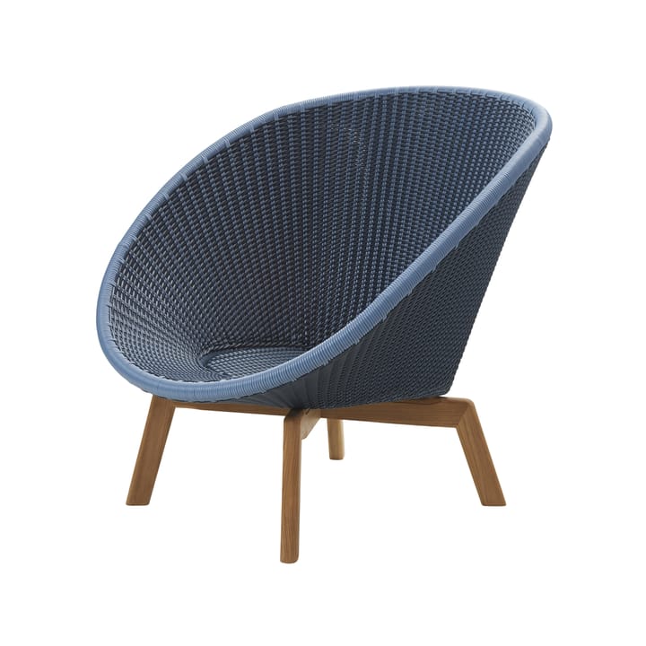 Peacock Weave loungefåtölj - Midnight/dusty blue, ben i teak - Cane-line