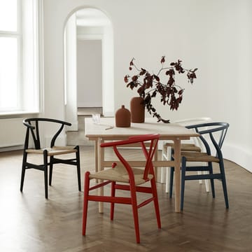 CH24 Y-stol Soft naturflätad sits - Red S4550-Y80R - Carl Hansen & Søn