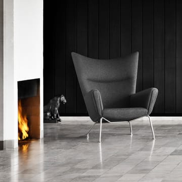 CH445 Wing Chair fåtölj - Remix 163-rostfria stålben - Carl Hansen & Søn