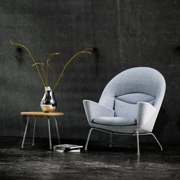 CH468 Oculus Chair fåtölj rostfria stålben - Divina melange 120 ljusgrå - Carl Hansen & Søn