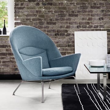 CH468 Oculus Chair fåtölj rostfria stålben - Divina melange 120 ljusgrå - Carl Hansen & Søn