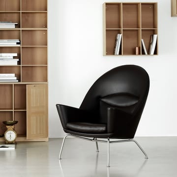 CH468 Oculus Chair fåtölj rostfria stålben - Divina melange 120 ljusgrå - Carl Hansen & Søn