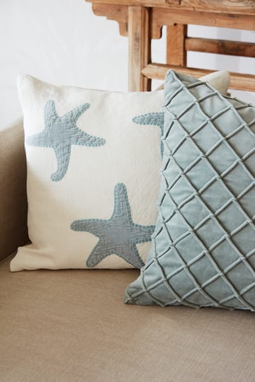 Star Fish kuddfodral 50x50 cm - Off white-aqua - Chhatwal & Jonsson