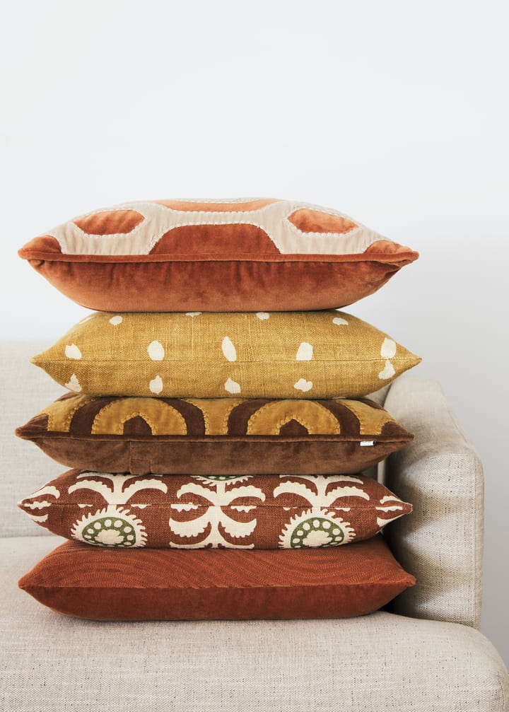 Varanasi kuddfodral 50x50 cm, Cognac-masala yellow Chhatwal & Jonsson