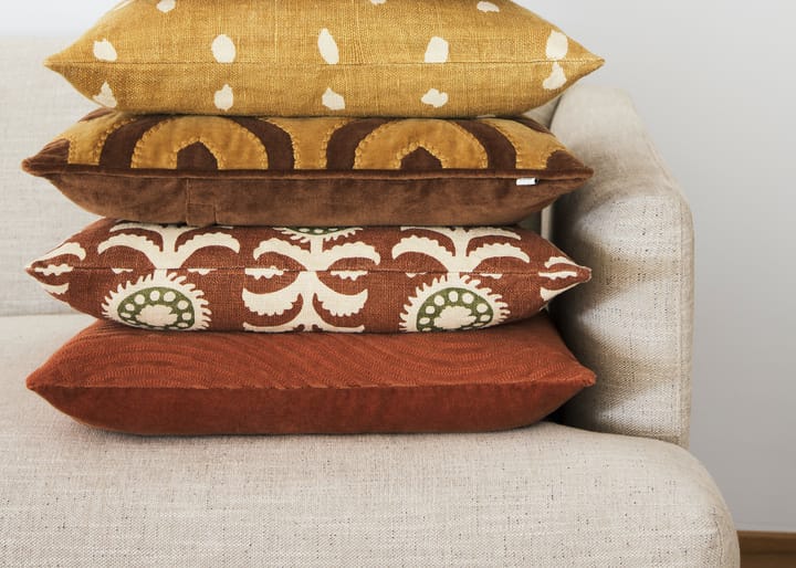 Varanasi kuddfodral 50x50 cm, Cognac-masala yellow Chhatwal & Jonsson