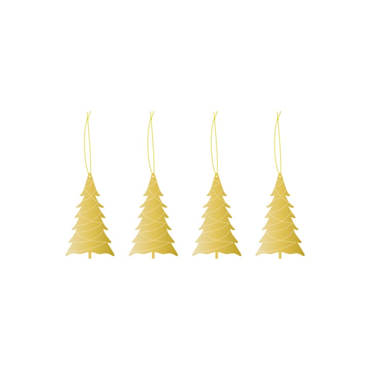 Cooee julhänge mässing 4-pack, Tree Cooee Design