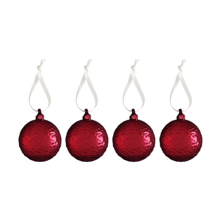 Gry Marble julkula Ø5 cm 4-pack - Deep red - Cooee Design