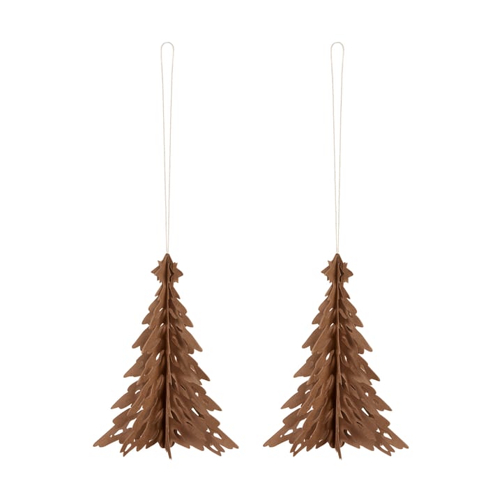 Paper Pinetree dekorationshänge 2-pack - Coffee - Cooee Design