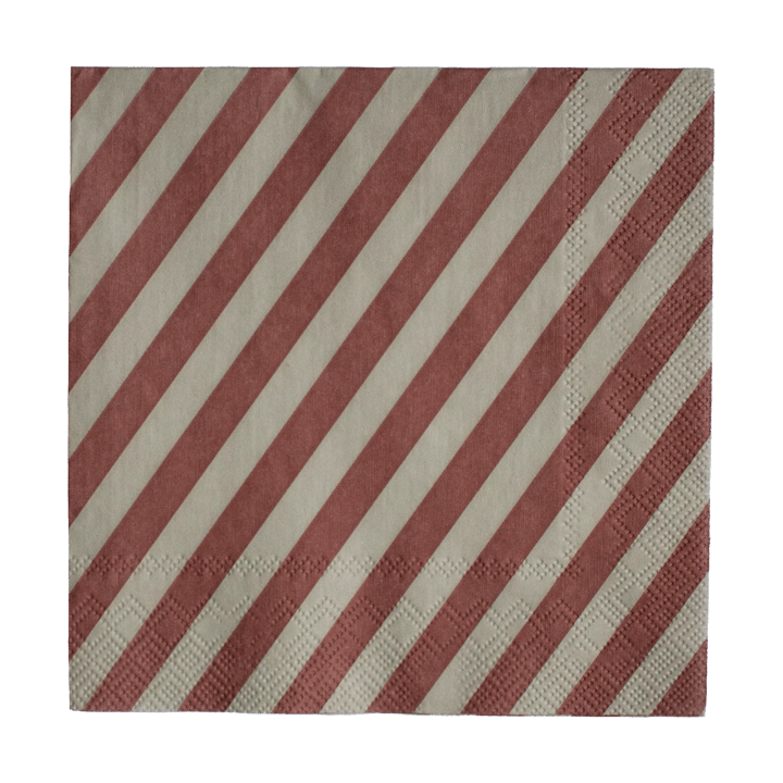 Stripe pappersservett 33x33 cm 20-pack - Dark red - DBKD