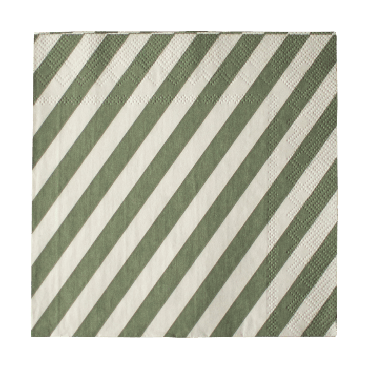 Stripe pappersservett 33x33 cm 20-pack - Green - DBKD