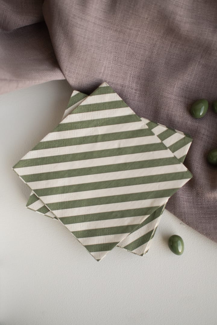 Stripe pappersservett 33x33 cm 20-pack, Green DBKD