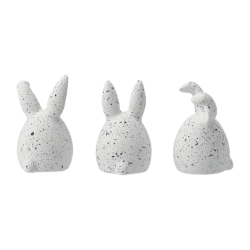 Triplets påskhare 3-pack - White dot - DBKD