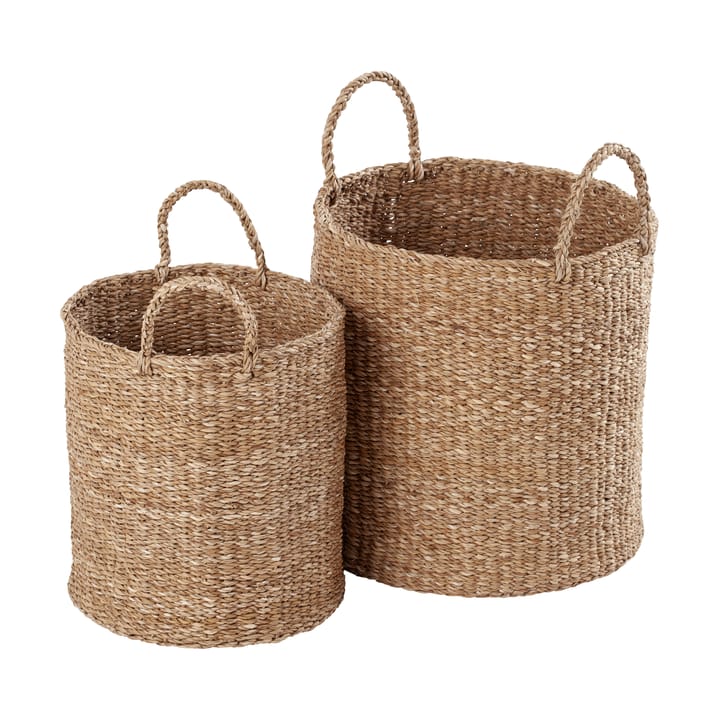 Esther cylinder förvaringskorg med handtag 2-pack, Natural Dixie