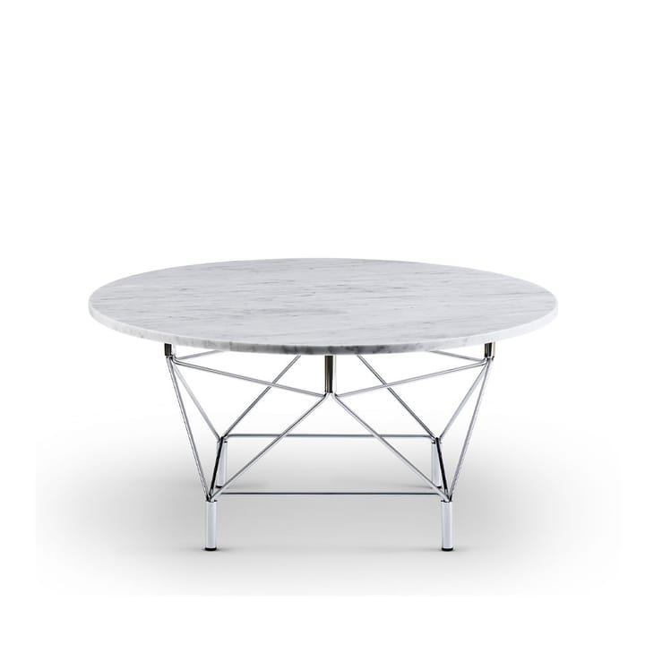 Spider sidobord - marmor vit, ø90cm, förkromat stålstativ - Eilersen
