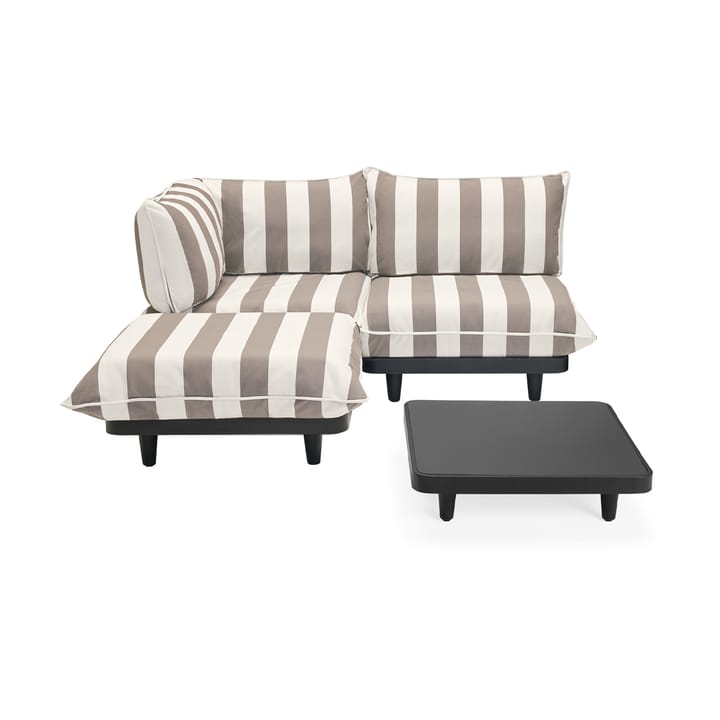 Paletti set medium soffa 3-sits vänster inkl bord - Stripe cacao - Fatboy