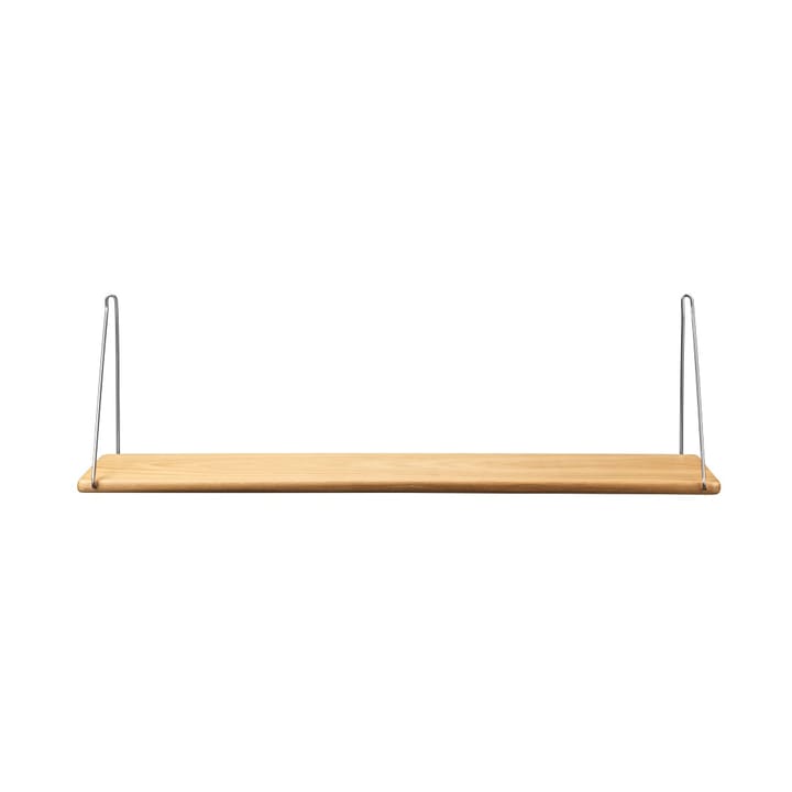 B145 Shelf w/brackets hylla - 20x90 cm oak nature-brushed stainless - FDB Møbler