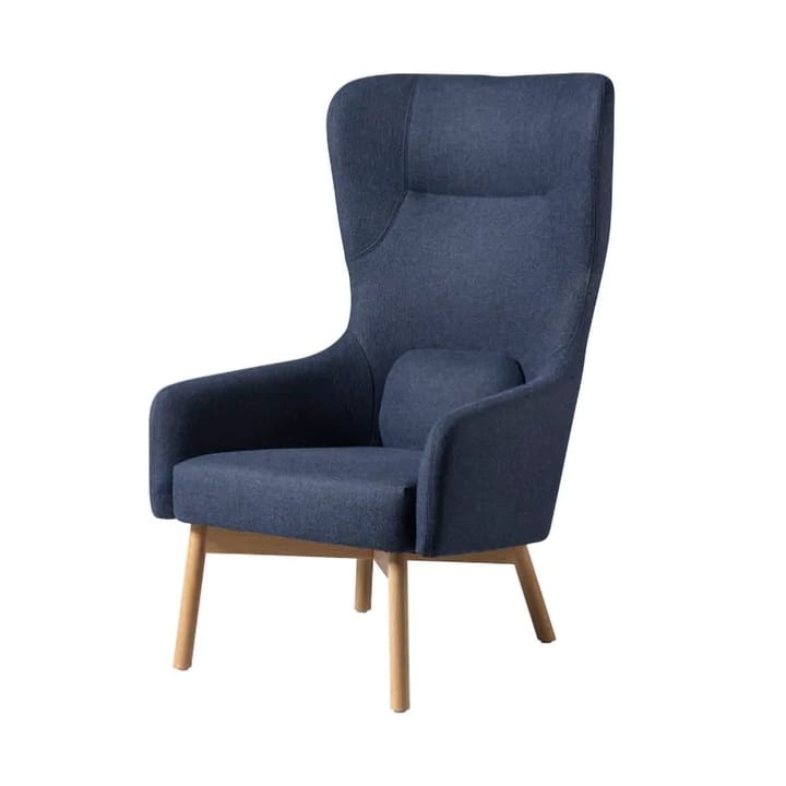 L35 Gesja Wing Chair fåtölj, Dark blue-lacquered oak FDB Møbler