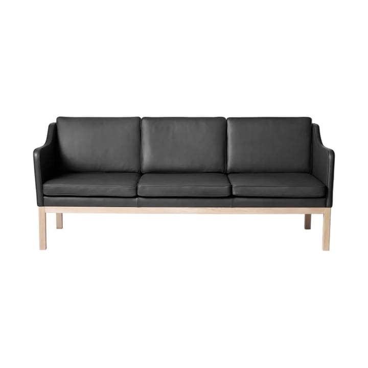 MK46 Mogens Koch 3-sits soffa - Lacquered oak-black leather - FDB Møbler