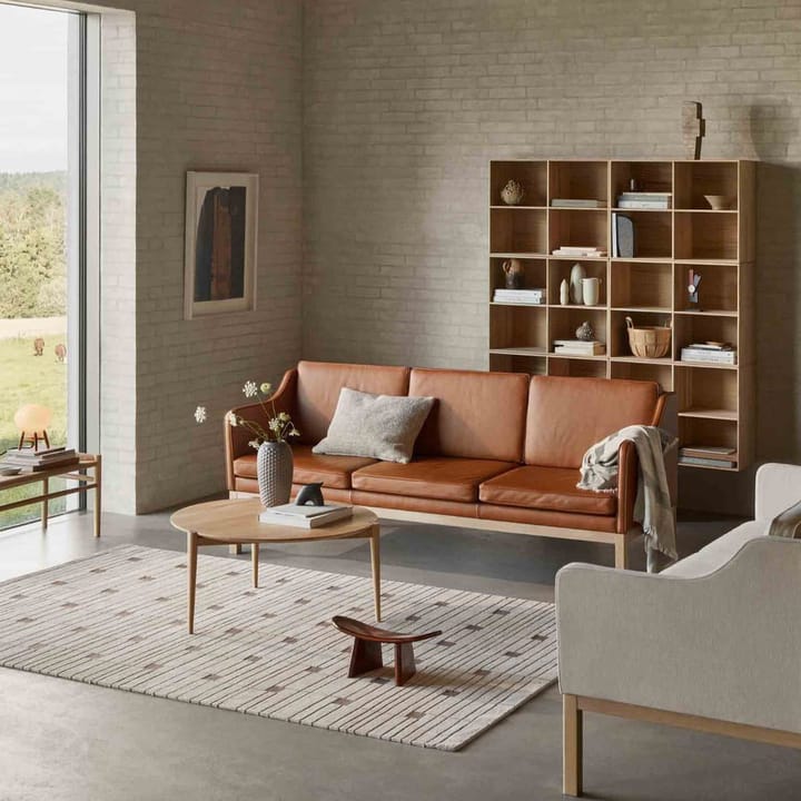 MK46 Mogens Koch 3-sits soffa, Lacquered oak-cognac leather FDB Møbler