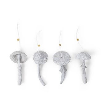 Mushroom ornament julgranshänge 4 delar - Faded white - Ferm Living