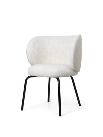 Rico dining chair bouclé - Off-white-black - ferm LIVING