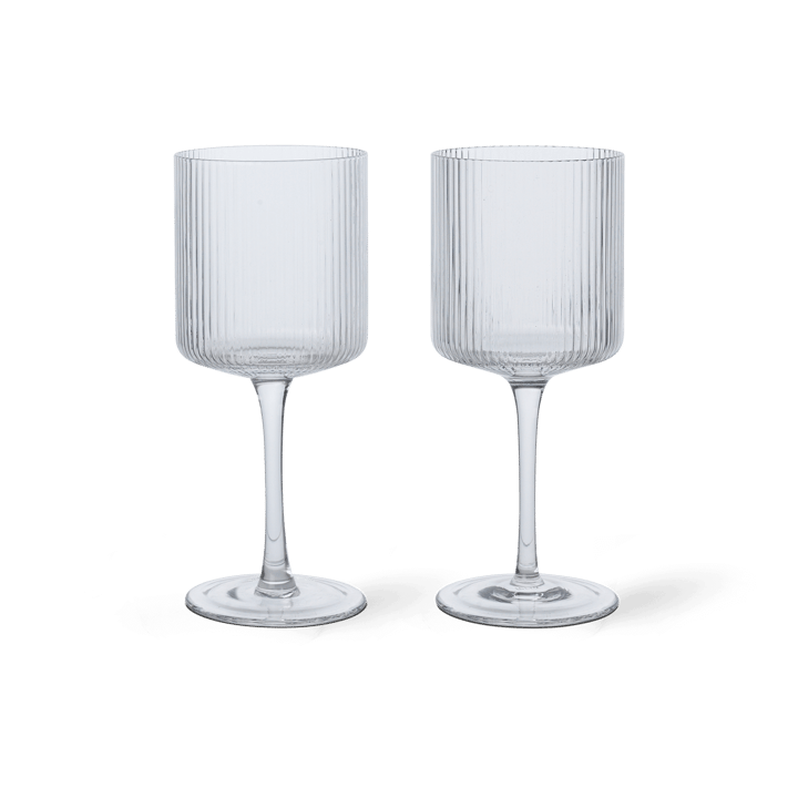 Ripple vitvinsglas 26 cl 2-pack, Clear Ferm Living