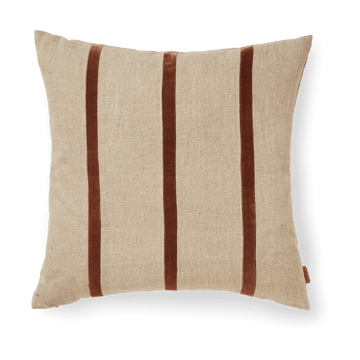 Senti Stripe kudde 50x50 cm - Linen-carob brown - ferm LIVING