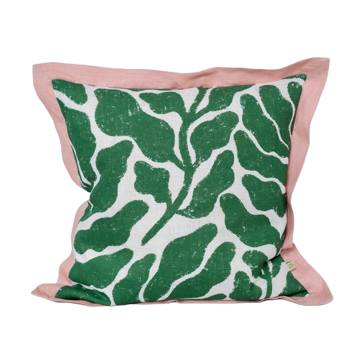 Leaves kuddfodral konstraterande vinge 48x48 cm - Green-pink - Fine Little Day