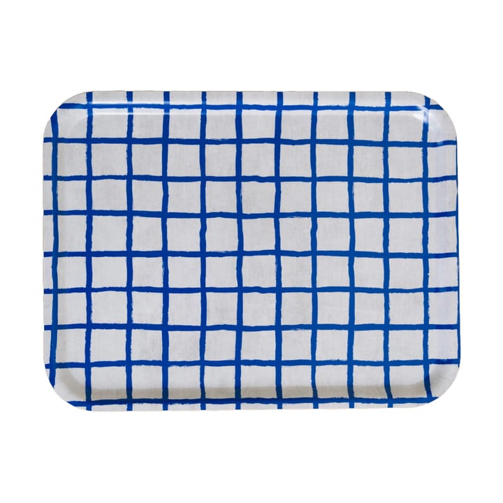 Rutig bricka 33x43 cm - Blue - Fine Little Day