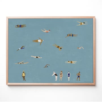 Swimmers poster - Blue, 40x50 cm - Fine Little Day