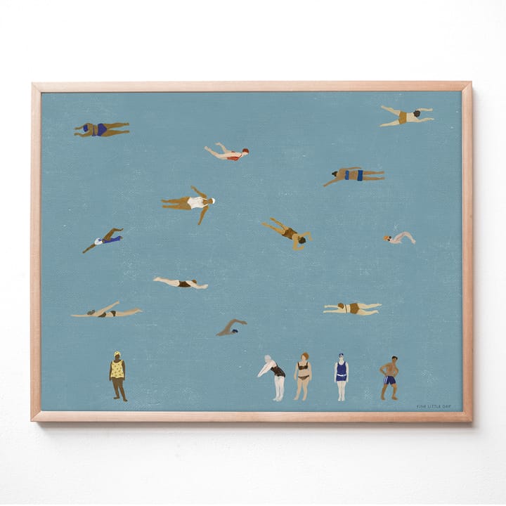 Swimmers poster, Blue, 40x50 cm Fine Little Day