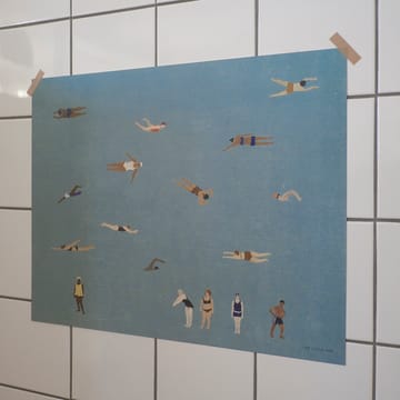 Swimmers poster - Blue, 40x50 cm - Fine Little Day