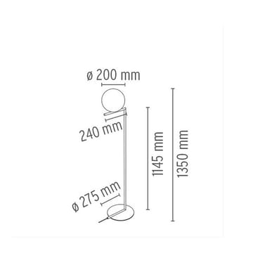 IC lights F1 golvlampa - krom, opal - Flos