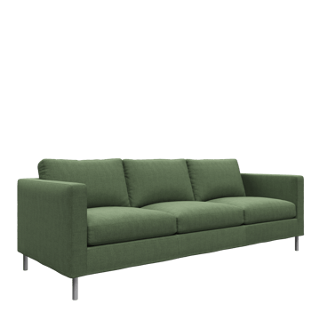 Alex 3-sits soffa - noah 38 dark green-aluminiumben - Fogia