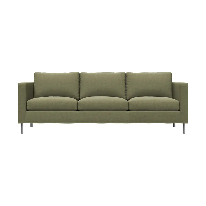 Alex 3-sits soffa - Tyg Hiro Lightgreen-aluminiumben - Fogia