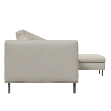 Alex soffa 3-sits med divan - noah 07 light beige-aluminiumben - Fogia