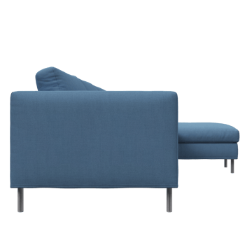 Alex soffa 3-sits med divan - tyg noah 45 blue, aluminiumben - Fogia