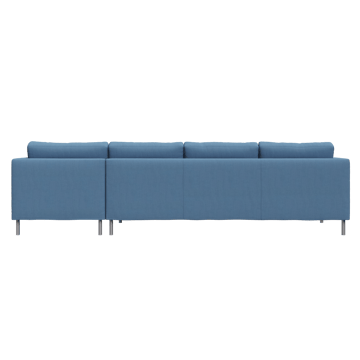 Alex soffa 3-sits med divan - tyg noah 45 blue, aluminiumben - Fogia