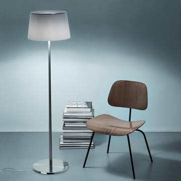 Lumiere XXL golvlampa - grå, munblåst glas, svart krom - Foscarini